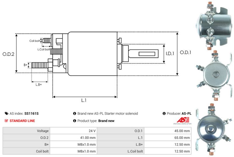 AS-PL SS1161S Solenoid Switch, starter