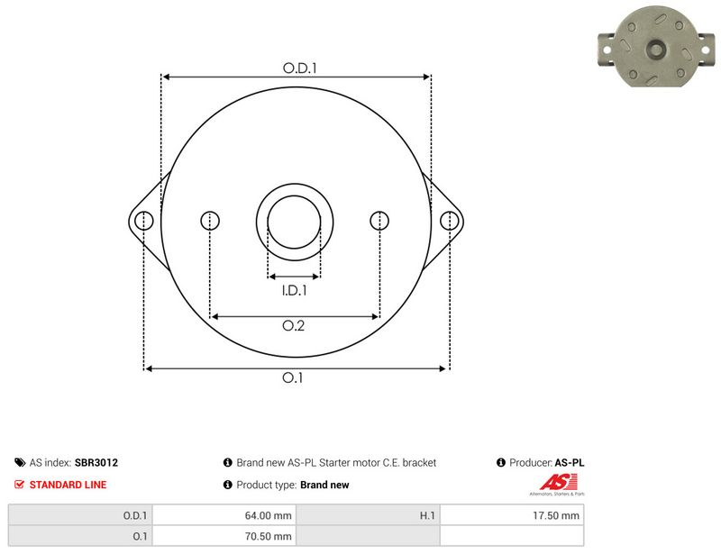 AS-PL SBR3012 Starter Lid, carburettor