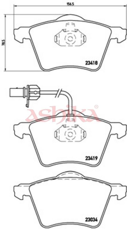 ASHIKA 50-00-0314 Brake Pad Set, disc brake