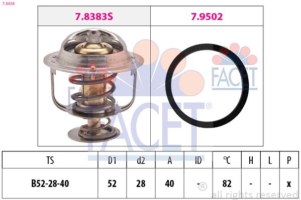 FACET Thermostaat, koelvloeistof 7.8438