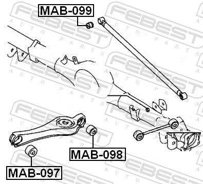 Опора, важіль підвіски, Febest MAB-098