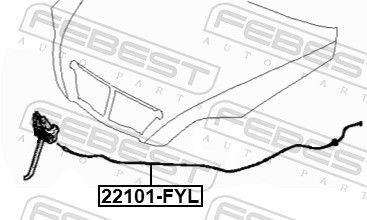 Тяга кришки капота, Febest 22101-FYL