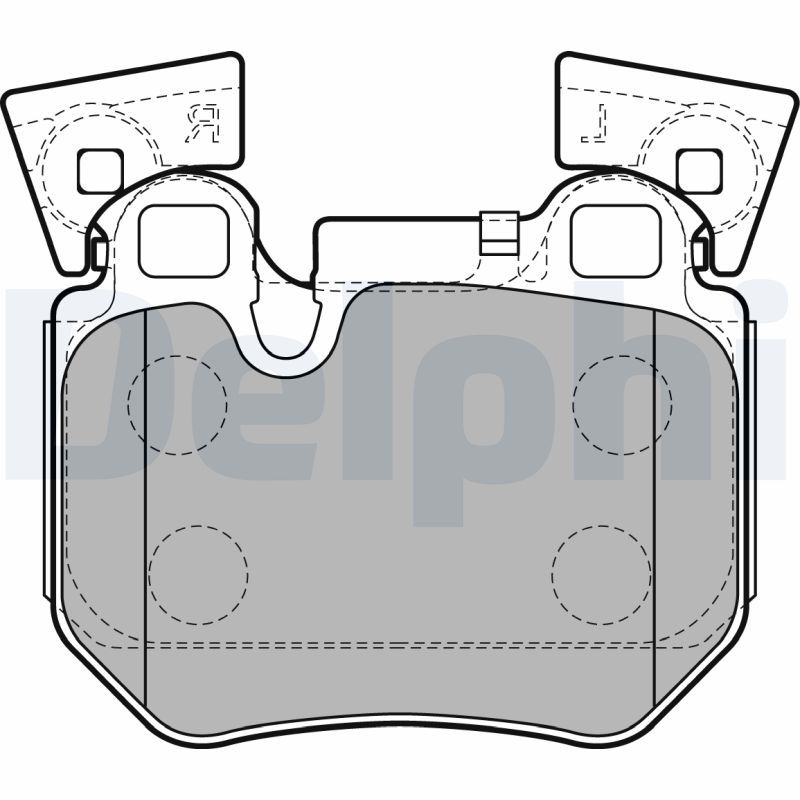 Комплект гальмівних накладок, дискове гальмо, підготовано для індикатора попередження про знос, гальмівна система Brembo, Delphi LP2121