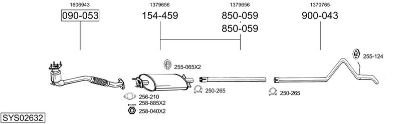 BOSAL kipufogórendszer SYS02632