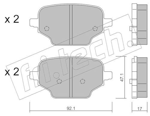 fri.tech. 1245.0 Brake Pad Set, disc brake
