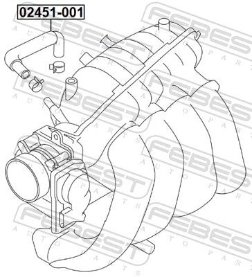 FEBEST 02451-001 Hose, cylinder head cover ventilation