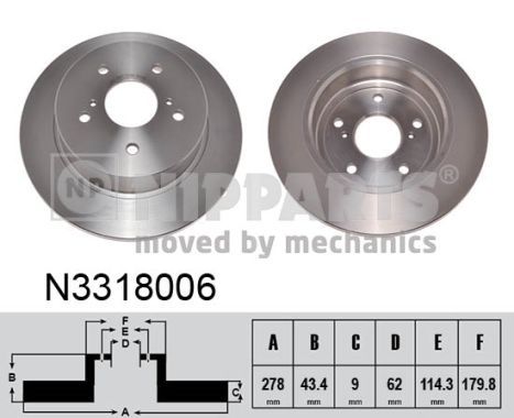 NIPPARTS féktárcsa N3318006