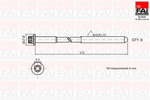 FAI AutoParts hengerfejcsavar-készlet B1060
