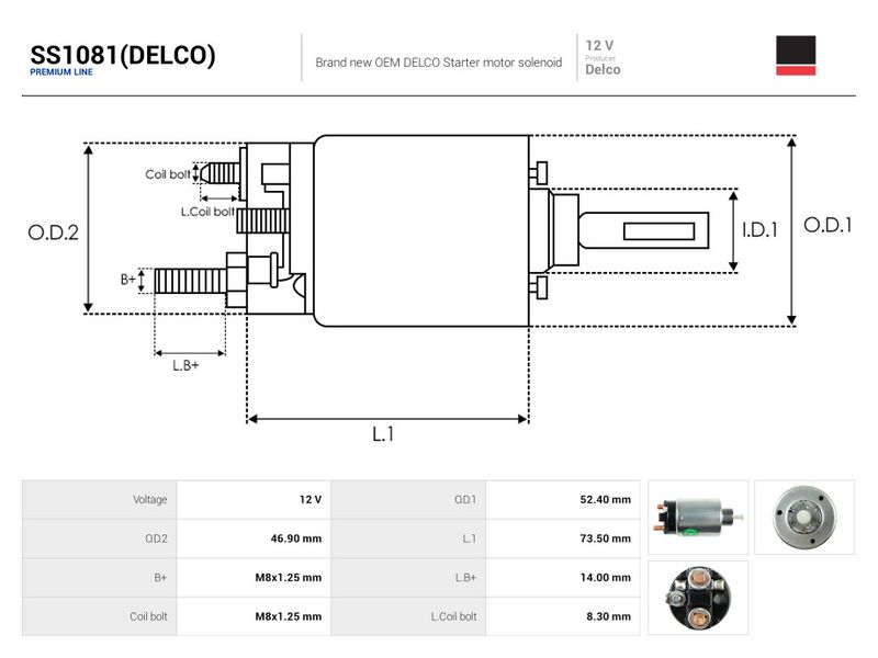 Magnetlülitus, starter, AS-PL SS1081(DELCO)