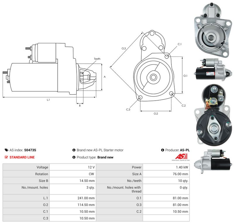 Starter, AS-PL S0473S