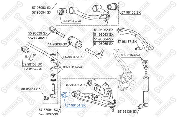 STELLOX 87-98134-SX Mounting, control/trailing arm