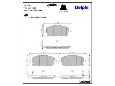 DELPHI LP3243 Brake Pad Set, disc brake