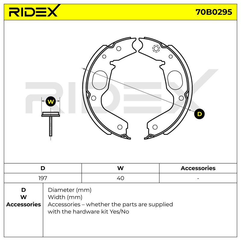 комплект спирачна челюст RIDEX
