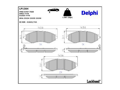 DELPHI LP1304 - Brake Pad Set, disc brake