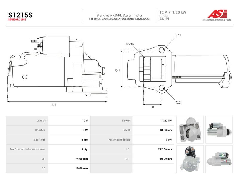 Starter, AS-PL S1215S