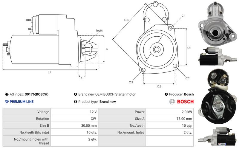 AS-PL S0176(BOSCH) Starter