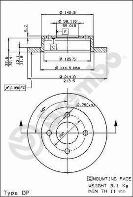 BREMBO Remschijf 08.5131.10