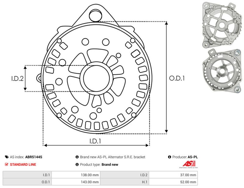 Kaitsekate, generaator, AS-PL ABR5144S