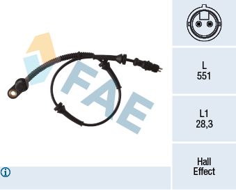 Датчик, кількість обертів колеса, Fae 78297