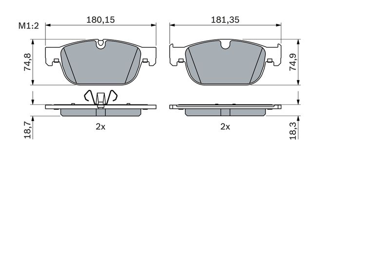 BOSCH 0 986 424 844 Brake Pad Set, disc brake