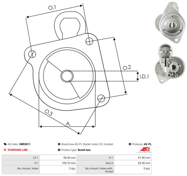 AS-PL SBR2011 Starter Lid, carburettor