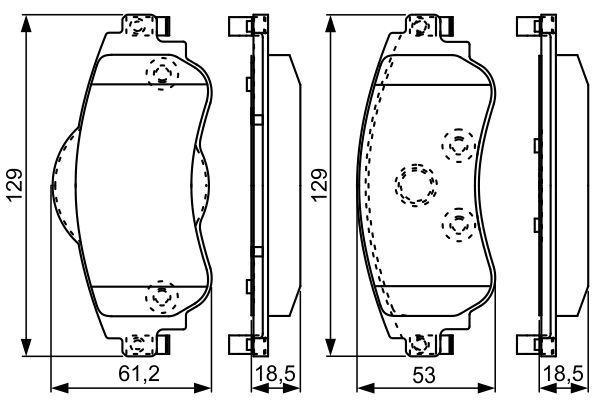 Комплект гальмівних накладок, дискове гальмо, Bosch 0986495304