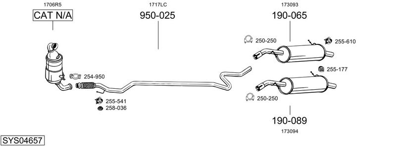 ABGASANLAGE BOSAL SYS04657