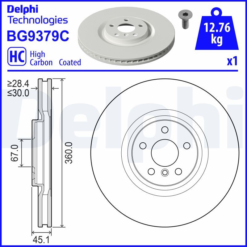 Гальмівний диск, Delphi BG9379C