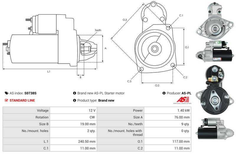 AS-PL S0738S Starter