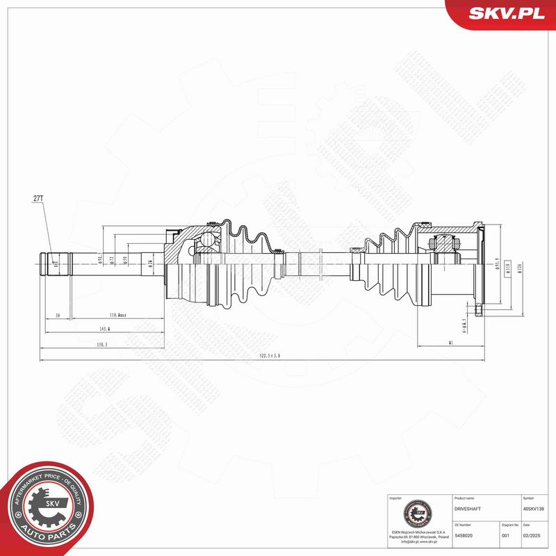 ESEN SKV 40SKV138 Pusašis