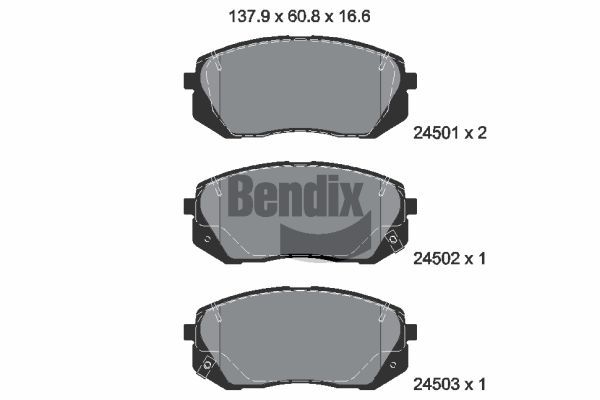 BENDIX Braking fékbetétkészlet, tárcsafék BPD1295