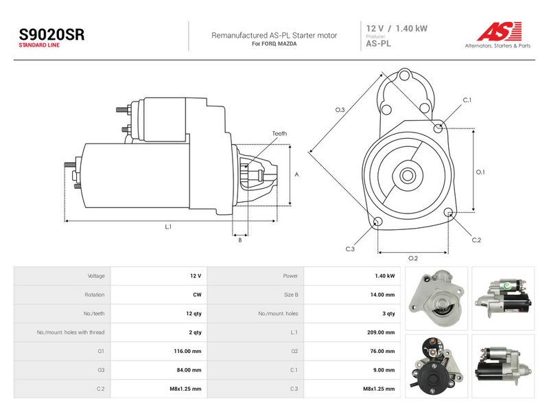 This part match OEM code: 8V21-11000-AD
