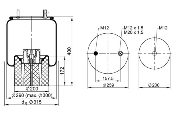Mech, pneumatické odpružení 4157 N P10