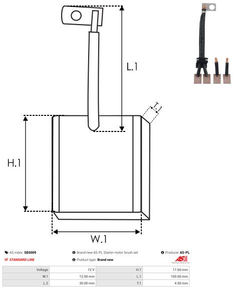 AS-PL SB5009 Carbon Brush, starter
