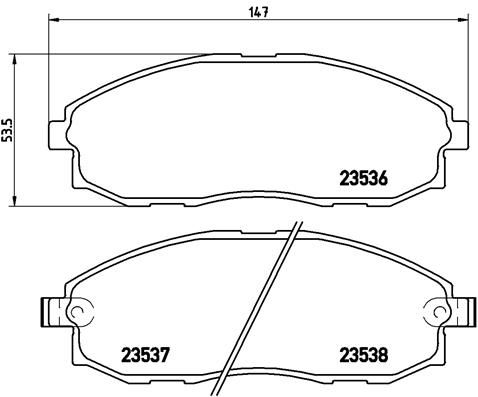 Комплект гальмівних накладок, дискове гальмо, Brembo P30010