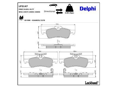 DELPHI LP3147 Brake Pad Set, disc brake