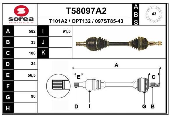 EAI hajtótengely T58097A2