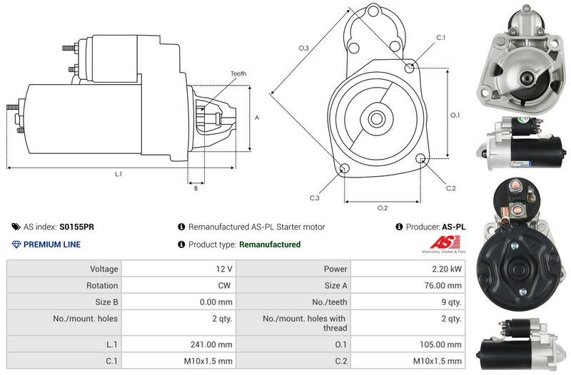 AS-PL S0155PR Starter