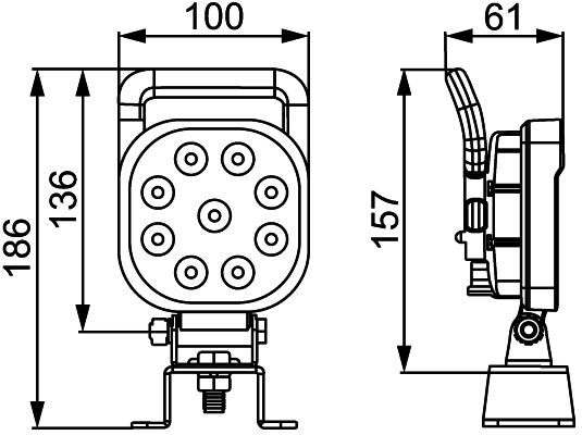 Прожектор робочого освітлення, Hella 1GA357103-082