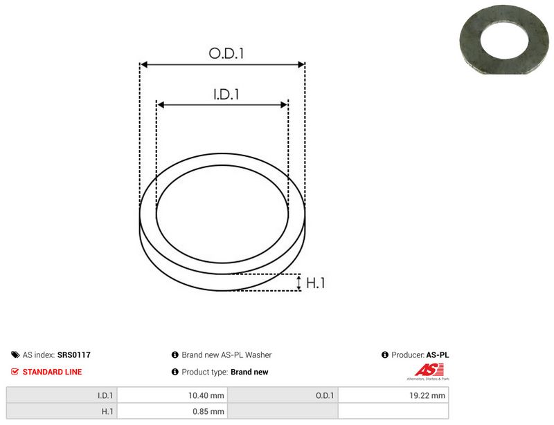 AS-PL SRS0117 Repair Set, alternator