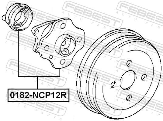 Маточина колеса, Febest 0182NCP12R