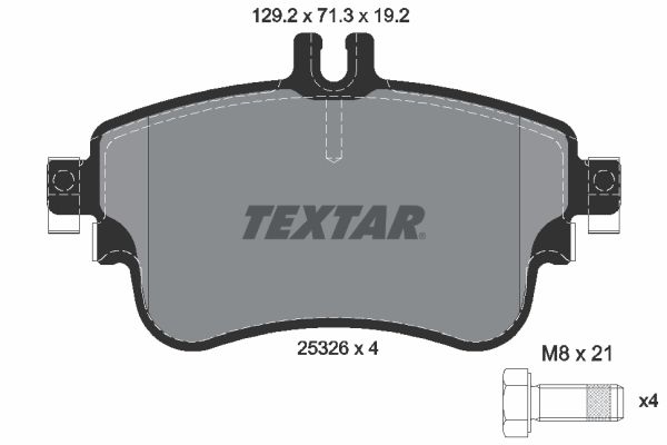 Комплект гальмівних накладок, дискове гальмо, Textar 2532601