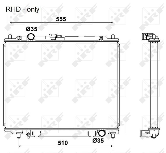 Радіатор, система охолодження двигуна, Nrf 53666