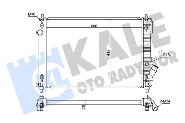 Радіатор, система охолодження двигуна, Kale Oto Radyatör 355000