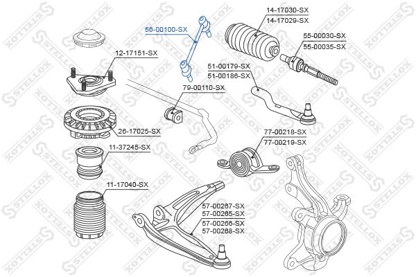 STELLOX 56-00100-SX Link/Coupling Rod, stabiliser bar