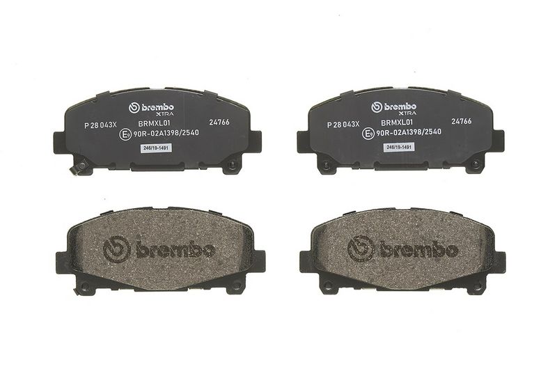 Piduriklotsi komplekt, ketaspidur, BREMBO P 28 043X