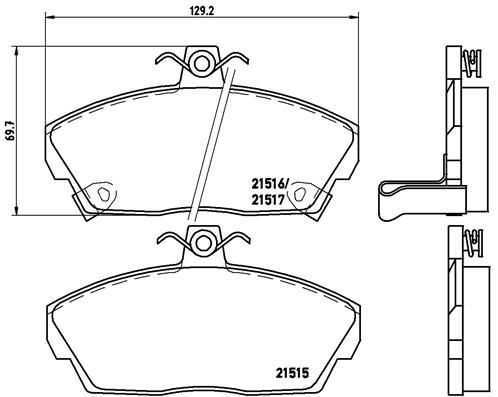 Комплект гальмівних накладок, дискове гальмо, Brembo P28020