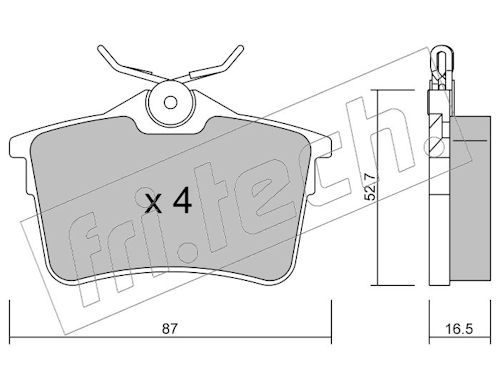 fri.tech. 832.0 Brake Pad Set, disc brake