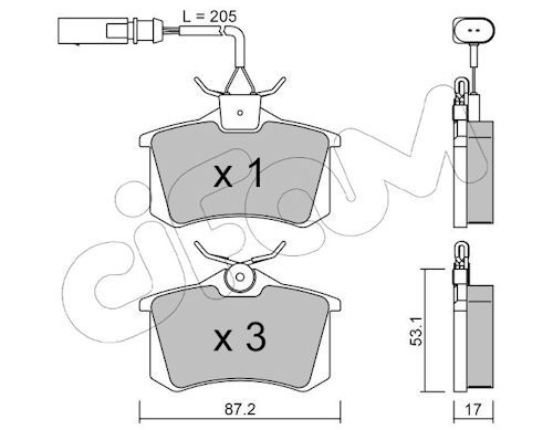 CIFAM 822-100-3 Brake Pad Set, disc brake