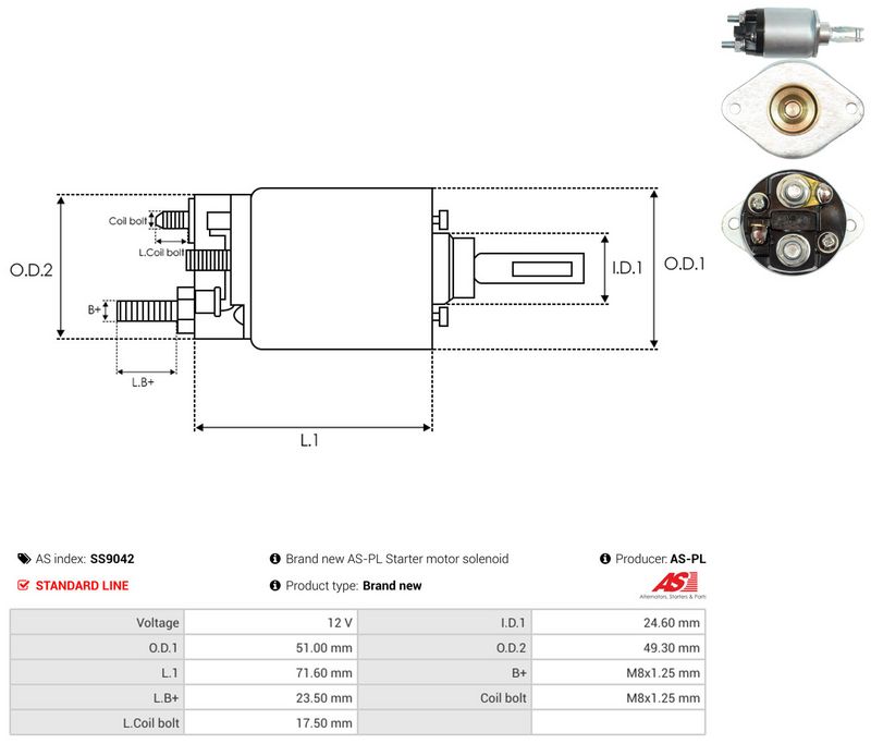 Magnetlülitus, starter, AS-PL SS9042
